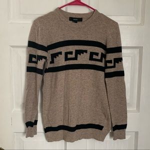 Forever 21 S Long Sleeve Cream Geometric Sweater